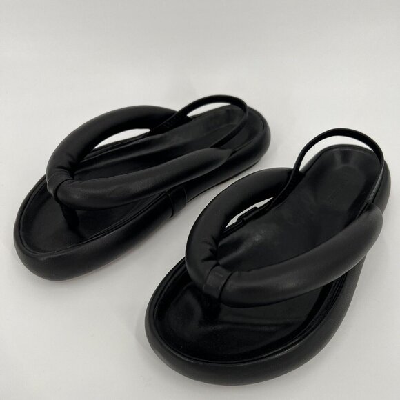 Isabel Marant Women's Orene Leather Puffy Thong Sandals in Black sz 36 / US 6 - Picture 1 of 11